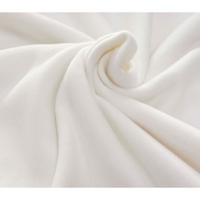 Tela polar de algodón color crudo