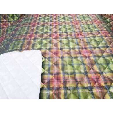 Doble tela cuadros de satén