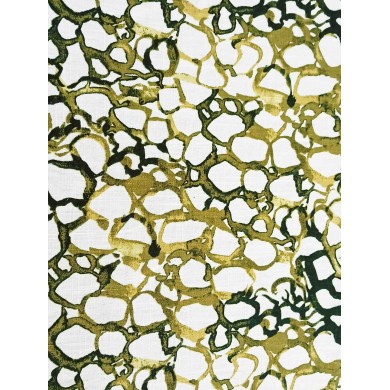 Lino y Viscosa estampado círculos verdes