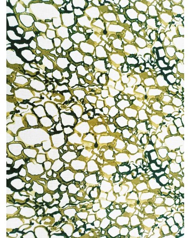 Lino y Viscosa estampado círculos verdes Lino y Viscosa estampado círculos verdes