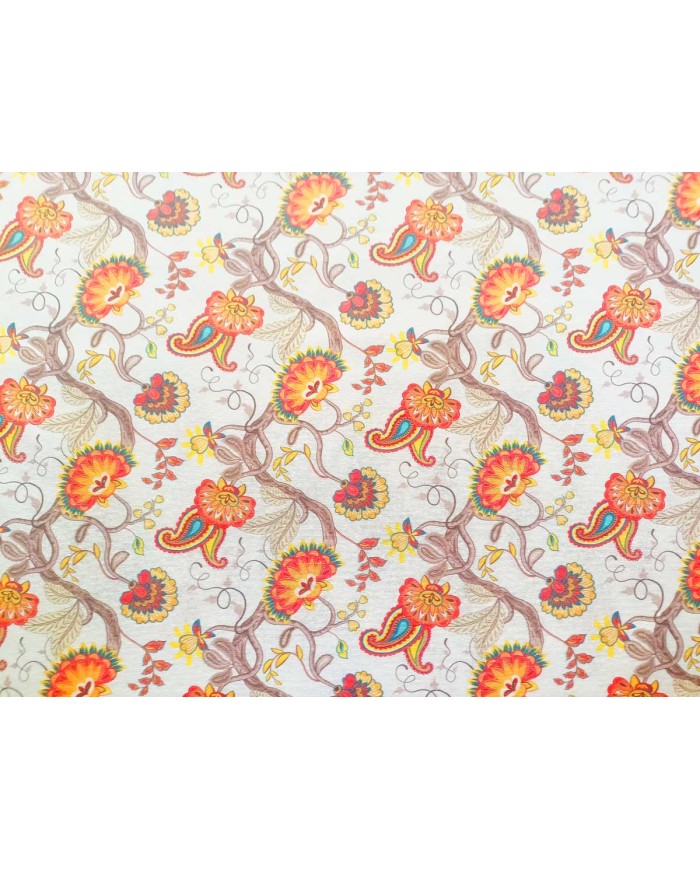 Loneta flor taronja i caixmir
