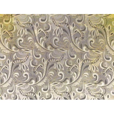 Tela jacquard oro y gris
