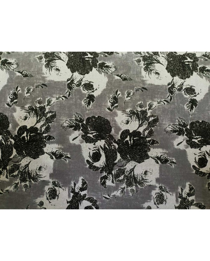 Jacquard roses grises