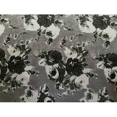 Jacquard roses grises