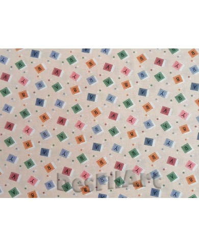 Algodón letras fondo beis Algodón letras fondo beis