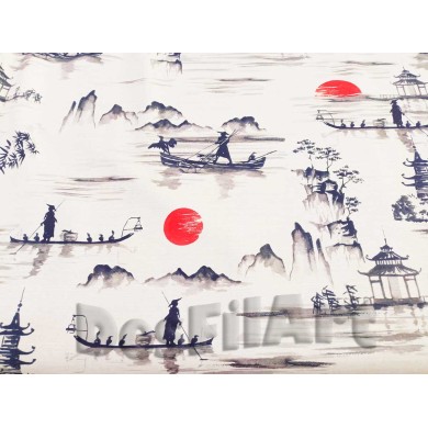 Loneta japonesa sol rojo