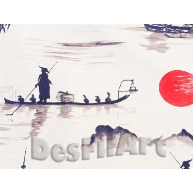 Loneta japonesa sol rojo