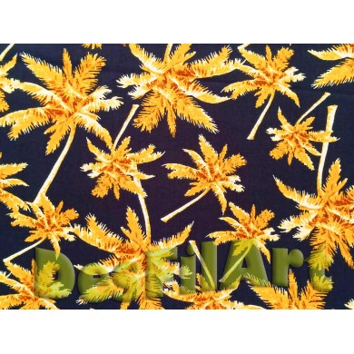 Viscosa palmeras ocre fondo negro