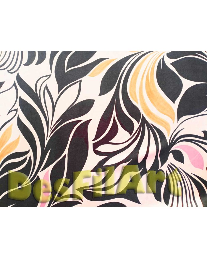 Satén gran flor negra y rosa