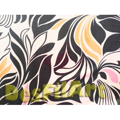 Setinat gran flor beix i negra