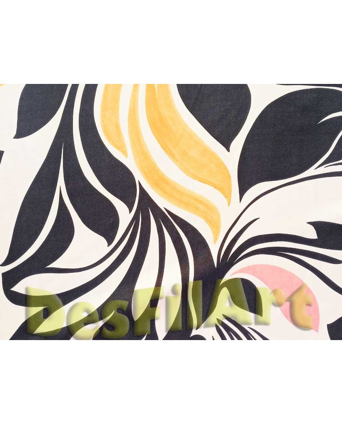 Setinat gran flor beix i negra