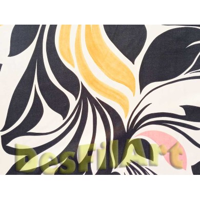 Setinat gran flor beix i negra