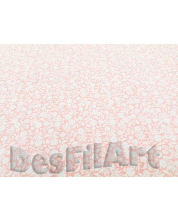 Algodón rosado flor blanca