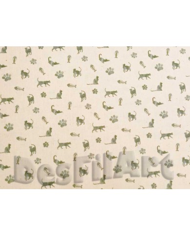 Algodón gatos fondo claro Algodón gatos fondo claro