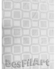 Algodón batista cuadros blancos