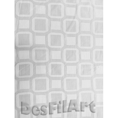 Algodón batista cuadros blancos