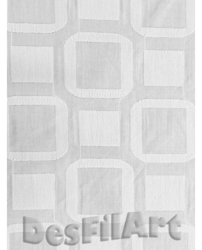 Algodón batista cuadros blancos