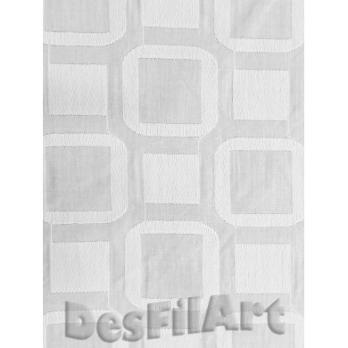 Algodón batista cuadros blancos