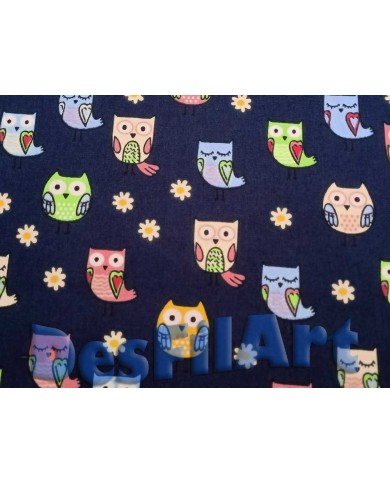 Algodón buhos de colores Algodón buhos de colores