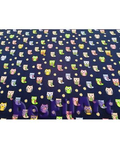 Algodón buhos de colores Algodón buhos de colores