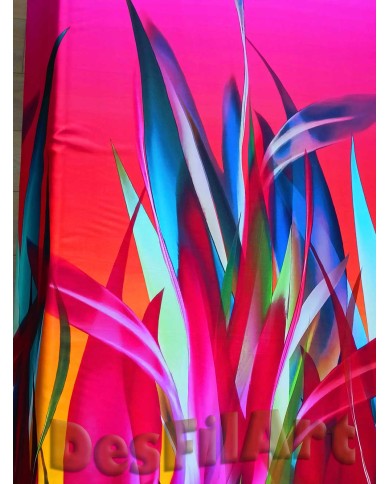 Seda fantasía blava, teula i vermella