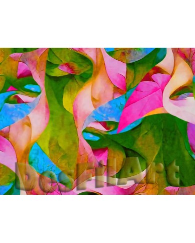 Seda estampada fulles grans