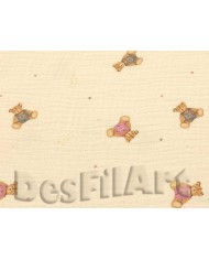 Seda estampada roselles fons crú