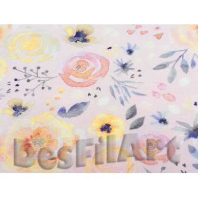 Punto de algodón rosas amarillas