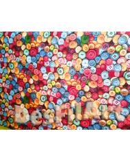 Tela de gobelino con botones