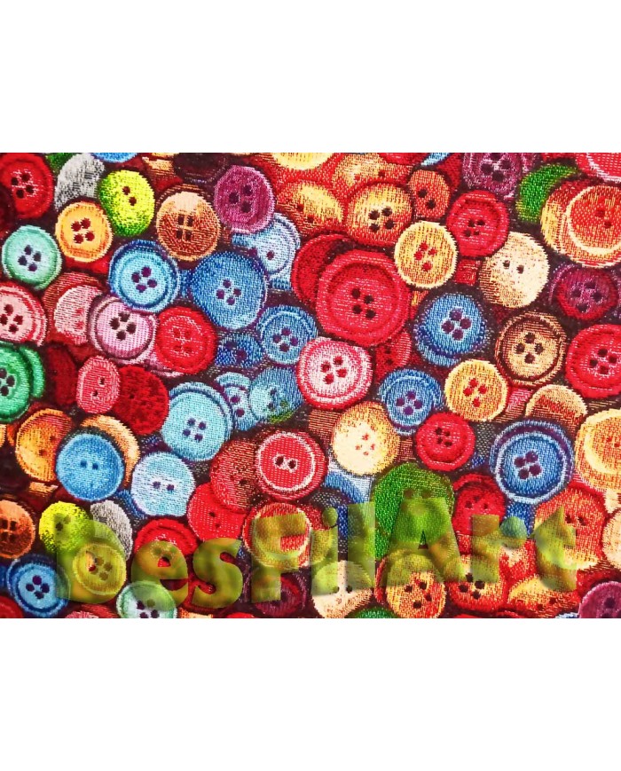 Tela de gobelino con botones