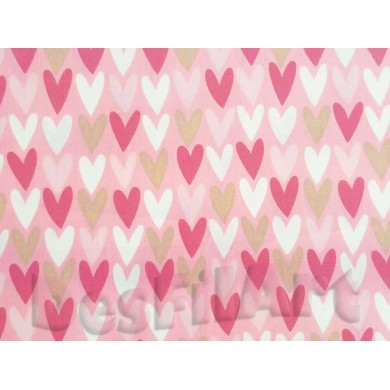 Cotó fons rosa amb cors