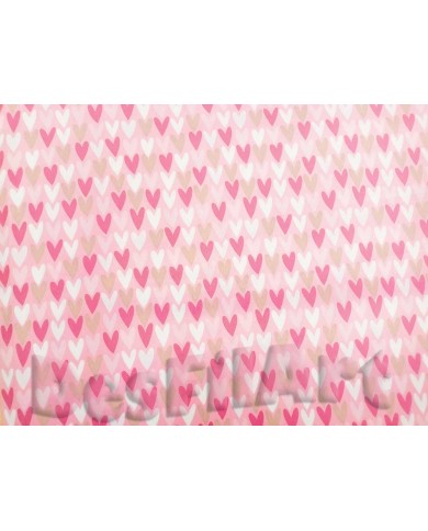Algodón fondo rosa con corazones Algodón fondo rosa con corazones