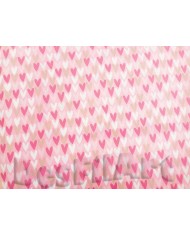 Algodón fondo rosa con corazones