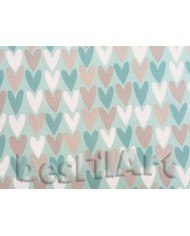 Algodón fondo rosa con corazones