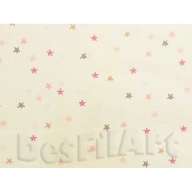 Algodón estrellas fondo beis