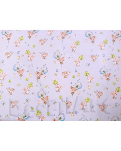 Algodón ratoncitos con flores Algodón ratoncitos con flores