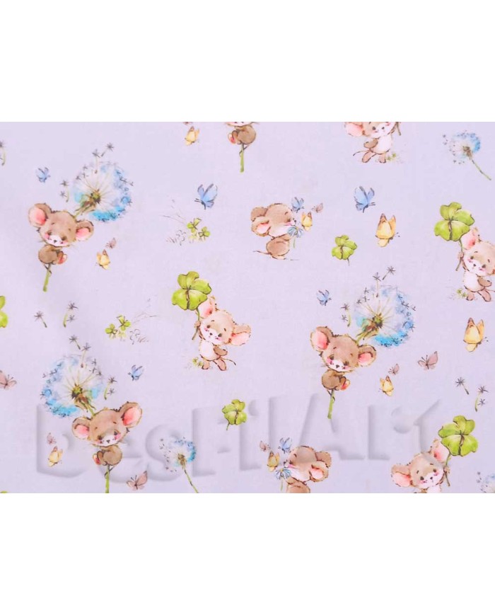 Algodón ratoncitos con flores