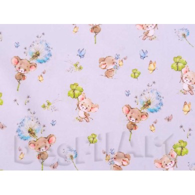 Algodón ratoncitos con flores