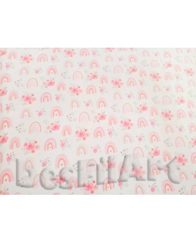 Algodón rosas y corazones Algodón rosas y corazones