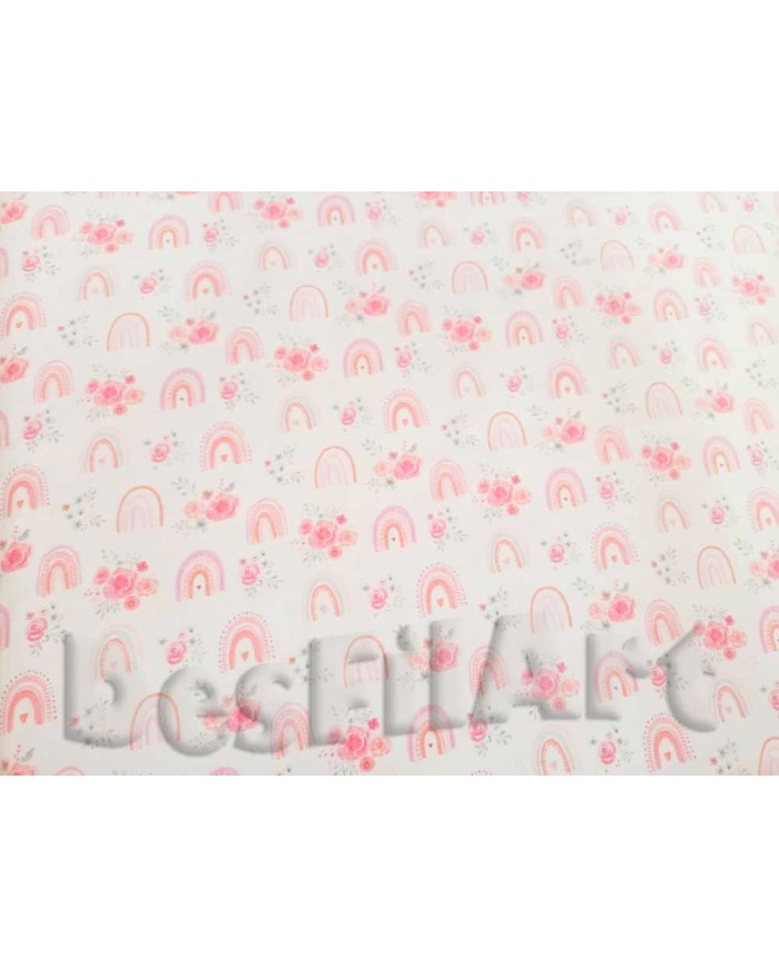 Algodón rosas y corazones