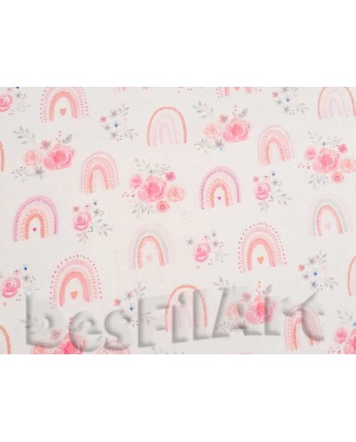 Algodón rosas y corazones Algodón rosas y corazones