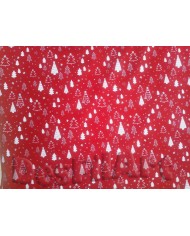 Algodón de Navidad abetos fondo rojo