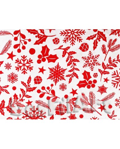 Algodón de Navidad hojas y estrellas Algodón de Navidad hojas y estrellas