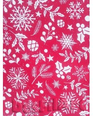 Algodón de Navidad abetos fondo rojo