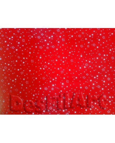 Algodón de Navidad estrellas doradas fondo colorado Algodón de Navidad estrellas doradas fondo colorado