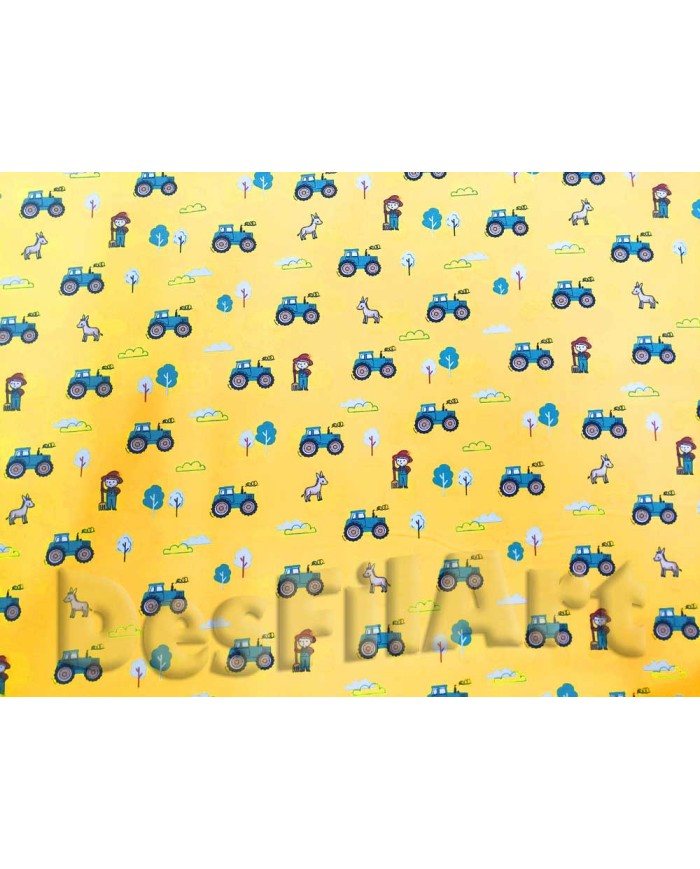 Algodón de la granja fondo amarillo