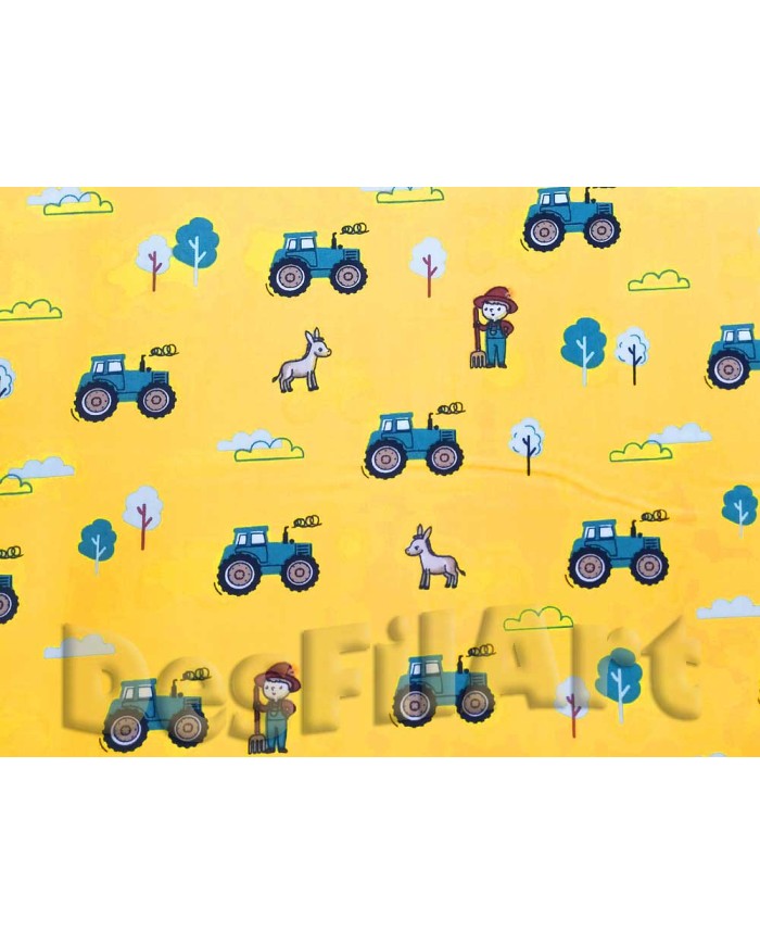 Algodón de la granja fondo amarillo