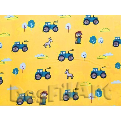 Algodón de la granja fondo amarillo