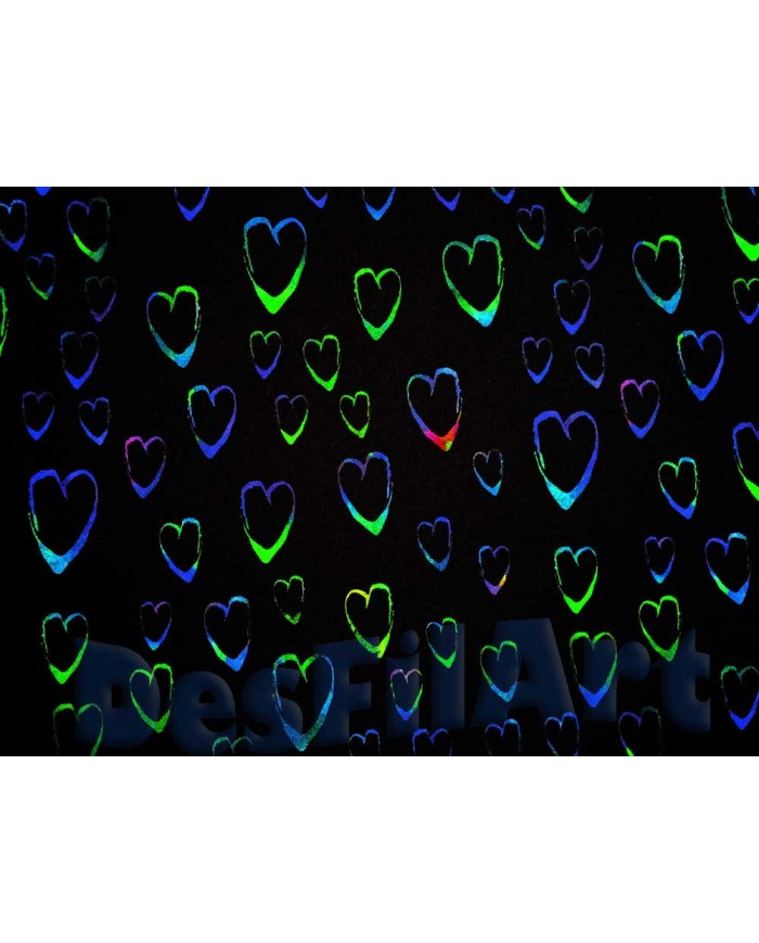 Punto de algodón corazones negros