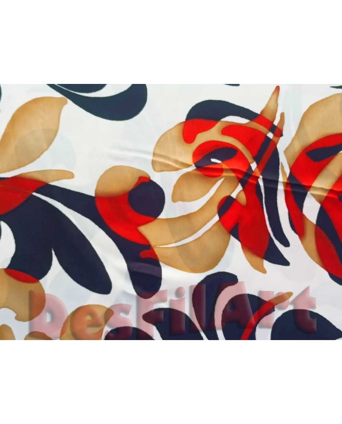 Satén gran flor fondo beis